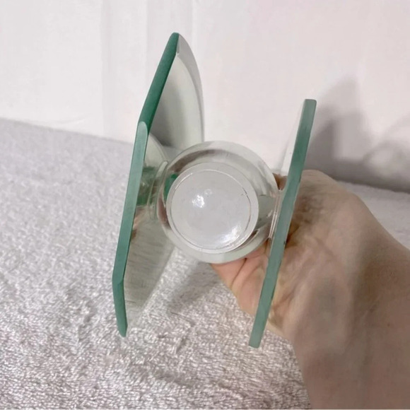 Vintage Glass Mirror Candle Holder Christmas Tree Festive Winter Decor - Picture 7 of 16